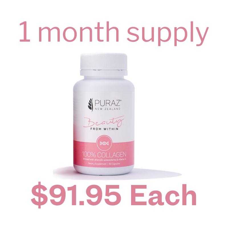 Puraz Collagen Infusion Capsules bottle for skin, hair and nails support