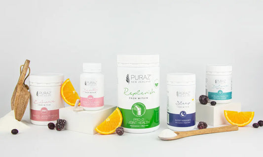 Collagen powder without fillers NZ comparison showing a simple collagen tub beside a broader blended formula