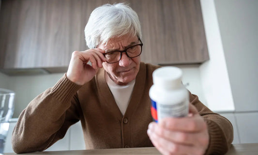 Shopper auditing collagen joint supplement ingredients against the back label