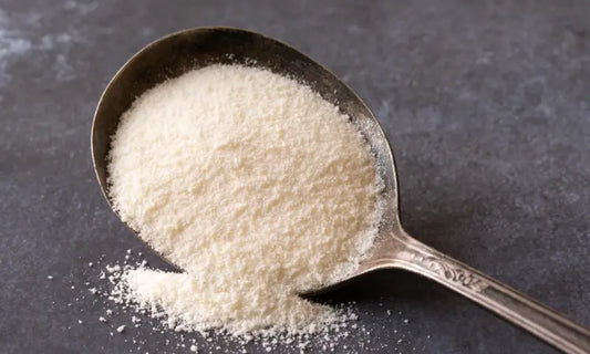 How long does bovine collagen take to work, collagen powder mixed into a smoothie on a bright kitchen bench