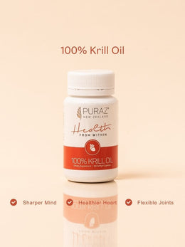 Puraz 100% Krill Oil omega 3 supplement for heart, brain and joint health