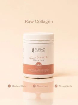 Puraz RAW Collagen Powder tub for skin, hair and nail support