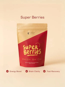 Puraz Super Berries superfood powder pouch with blackcurrant and berry antioxidants