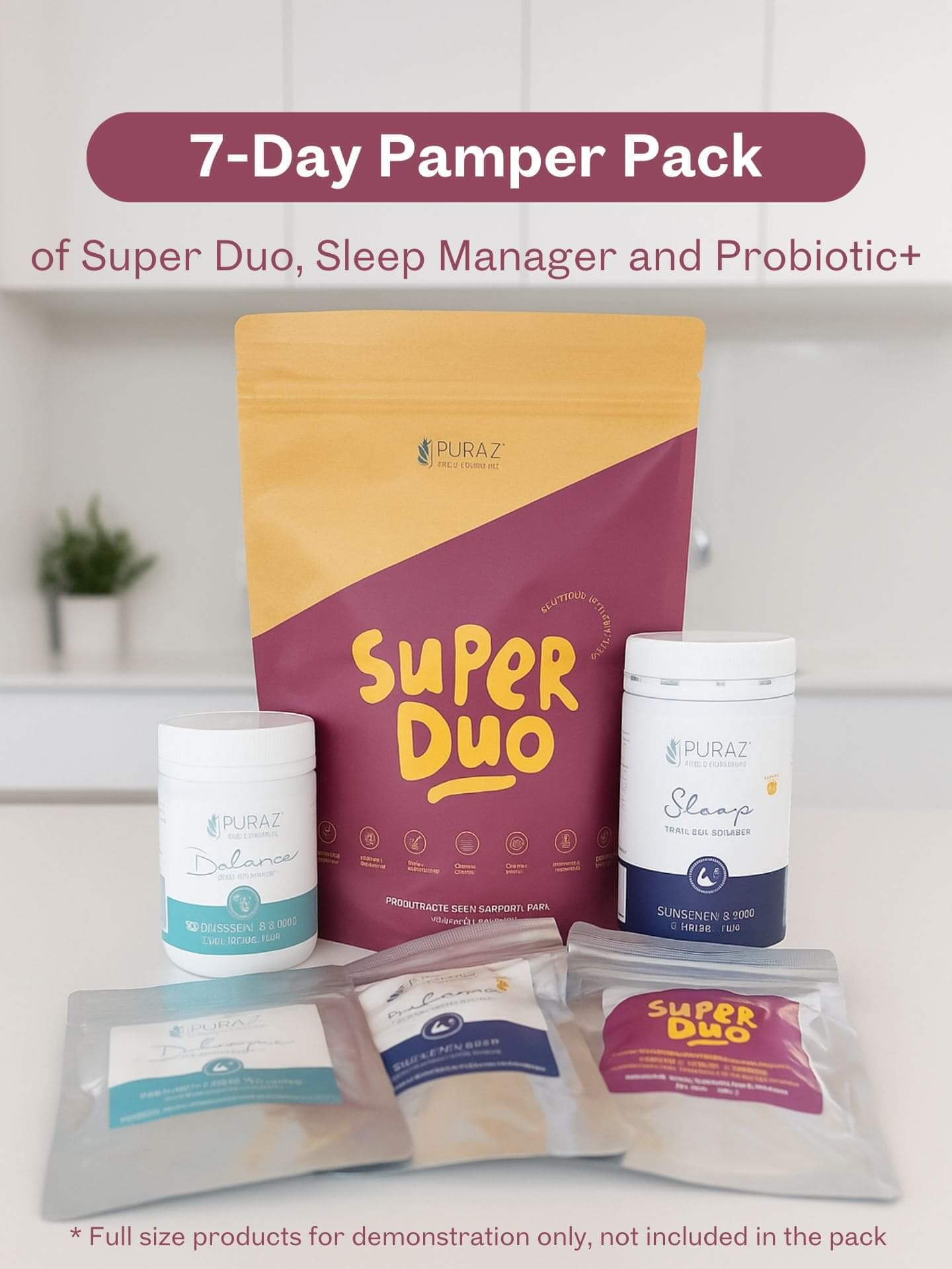 Puraz 7-Day Pamper Pack with collagen, superfoods and sleep support sachets
