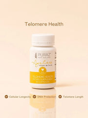 Puraz Telomere Health supplement bottle for cellular ageing support